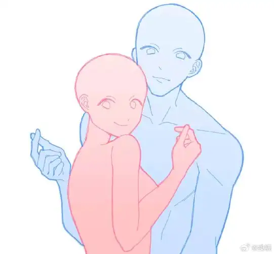 情侣双人甜蜜互动姿势模板素材参考#板绘##最近画了什么##绘画