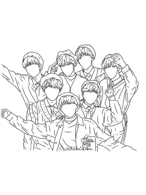 时代少年团线条画快来收藏