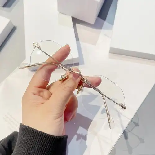 奥斯曼7496无框眼镜斯文素颜网红同款韩版复古防蓝光平光镜男女潮