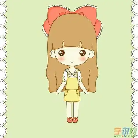 学画可爱的小女孩女孩可爱简笔画萌萌哒彩色有关 卡通q版超萌的