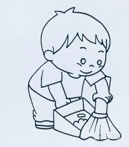 值日生打扫步骤简笔画