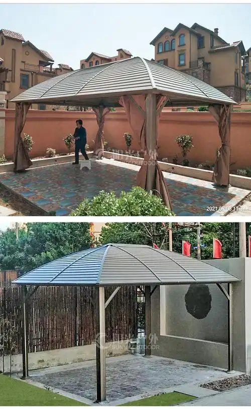 户外凉亭户外凉亭庭院铝合金帐篷花园室外露台遮阳棚别墅楼顶阳光房四