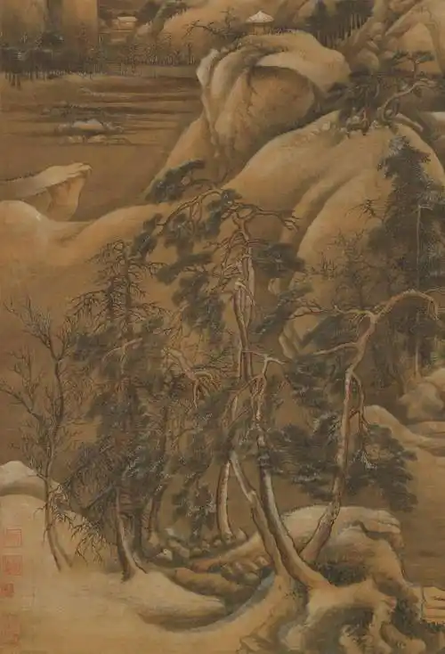 赏画|许道宁《关山密雪图》_大山_版权_雪景