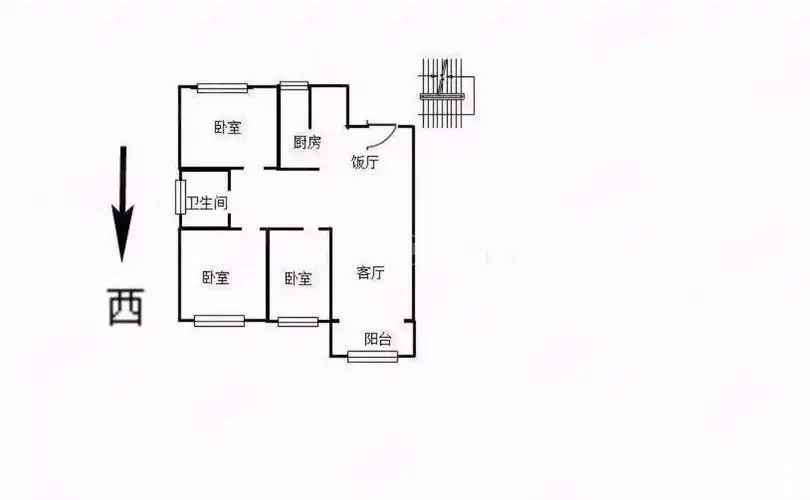 怡芳苑小区南北通透80平3室电梯房看房方便有钥匙