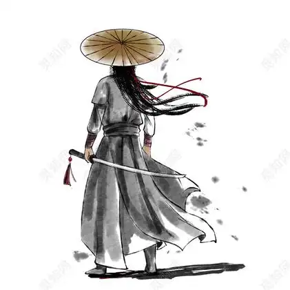 武侠侠客中国水墨古风人物素材