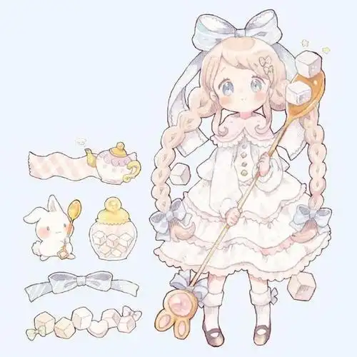 甜甜的下午茶来咯,一组超软萌可爱的小女孩插画分享!