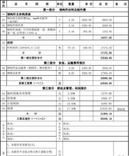 无忧文档 所有分类 工程科技 建筑/土木 刚楼梯制作安装报价单 2.