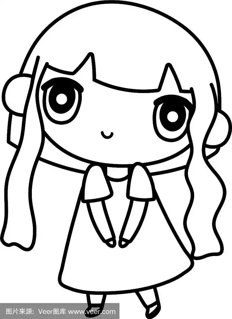 小朋友可爱的小女孩动漫卡通人物