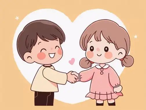 礼仪儿童握手礼仪卡通元素