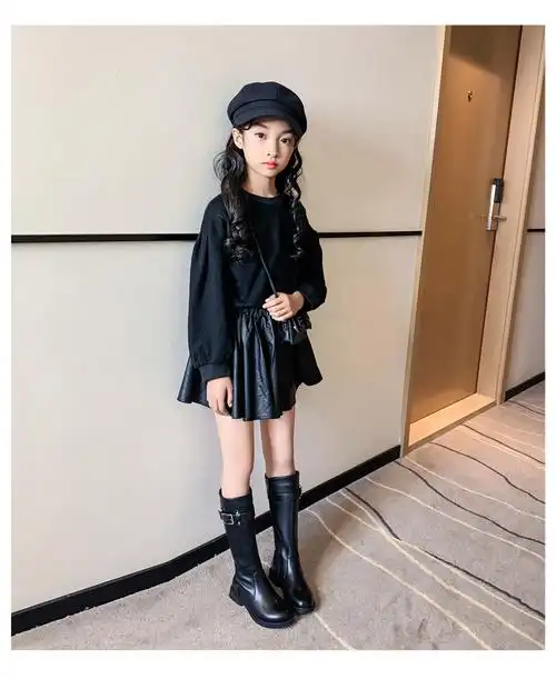 迪士尼品牌特价童鞋漂亮小女生穿的高筒女童靴子加绒长筒靴洋气中大童