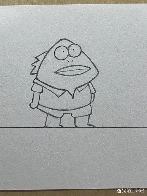 路人甲乙丙丁小鱼人 简笔画 海绵宝宝 临摹至