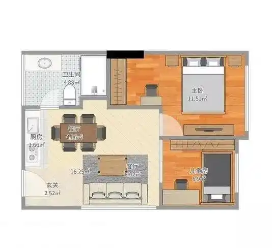 哈尔滨50平北欧风两室一厅,三口之家的幸福生活