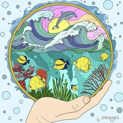 插画素材漂亮的圆形构图插画作品