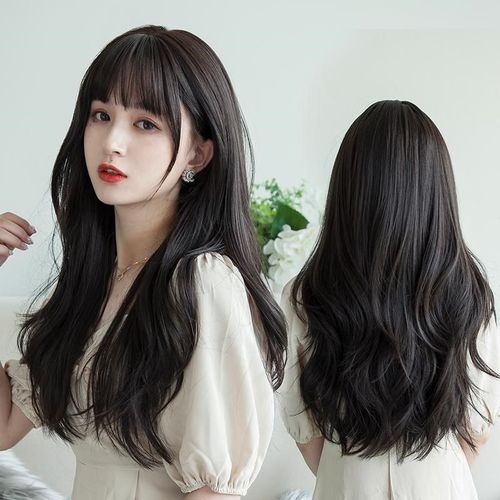 假发假发防真人发逼真整顶长卷发中长发气质网红大波浪圆脸自然