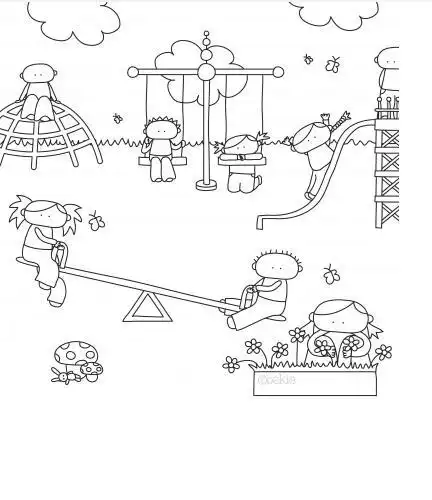 幼儿游乐场房子简笔画