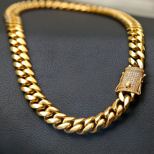 14kgoldbracelet钛钢镀金8inch古巴链微aaa锆石手链