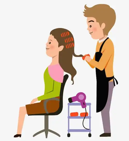 手绘剪头发免抠图