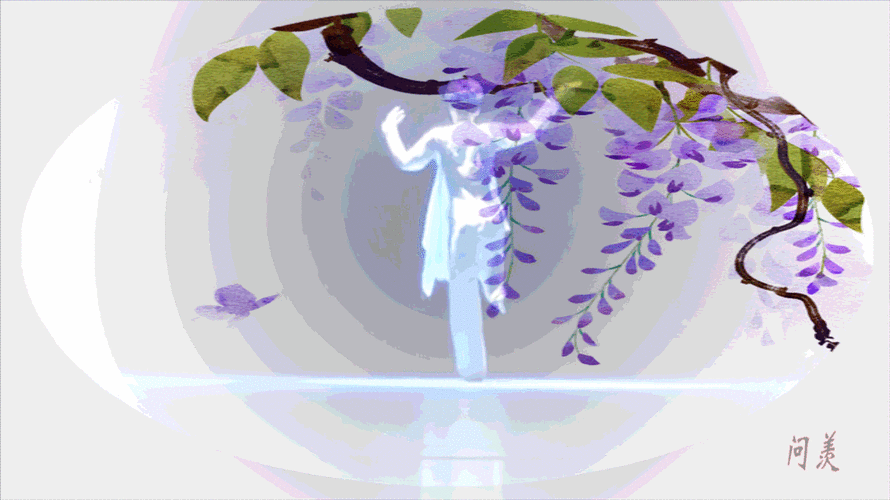 花朵人物跳舞紫色gif动图_动态图_表情包下载_soogif