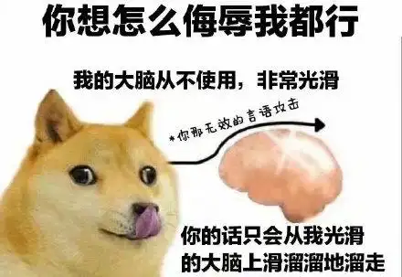 你想怎么侮辱我都行我的大脑从不使用,非常光滑*你那无效的言语攻击你