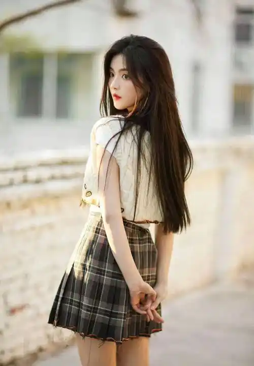 杨超越学院风写真,白衬衫搭配针织背心,干净又可爱_女孩_皮肤_年龄