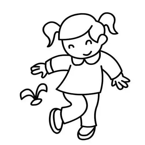 学画人物儿童画小女孩分解步骤画法可可简笔画