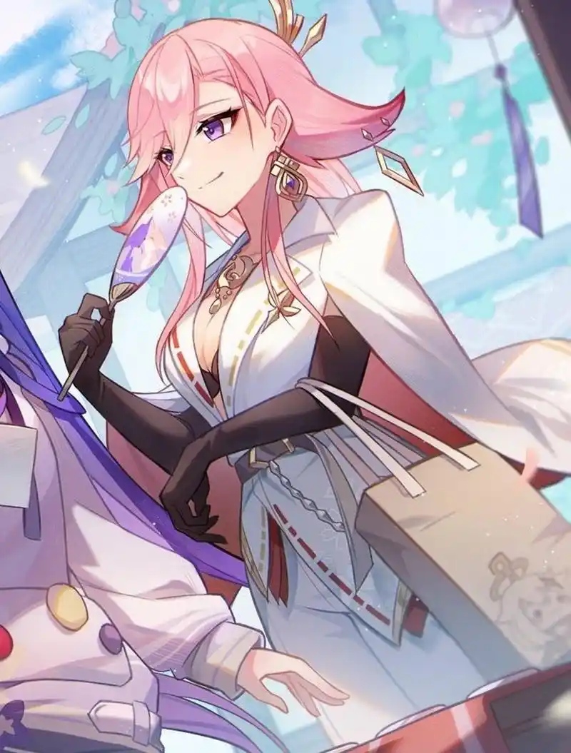 原神# #八重神子# #二次元# #手机壁纸# #原神美图分享# 八重神子的