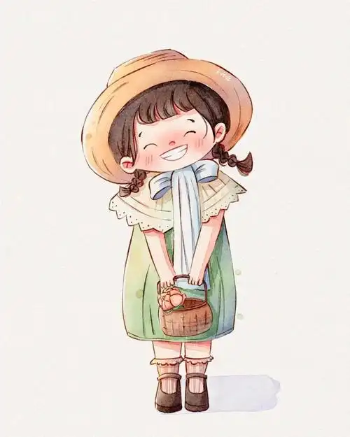 插画|可爱风治愈系人物插画,我的笑容可以治愈你