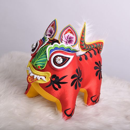 刺绣黎侯虎手工布老虎宝宝婴儿童满月百天周岁礼物摆件送朋友