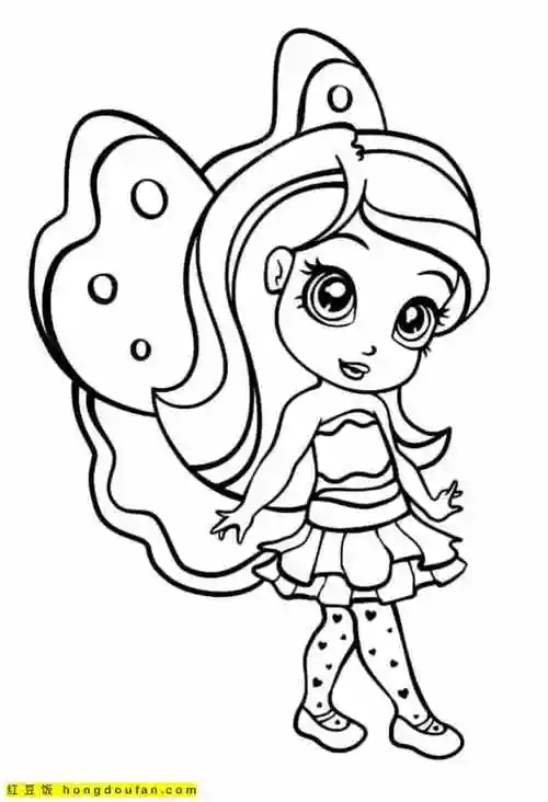 10岁女孩子最喜欢的魔法小仙女卡通涂色图片-红豆饭小学生简笔画大全