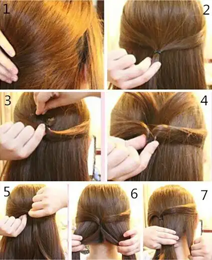 长发直发编发教程图解,动动手就能变美