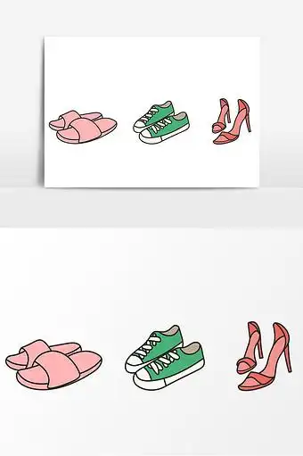 手账可爱鞋子卡通元素