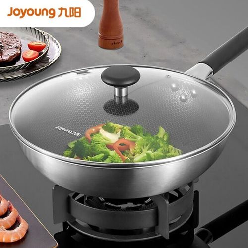 九阳 不锈钢炒锅炒菜锅电磁炉炒锅cf32c-cj929
