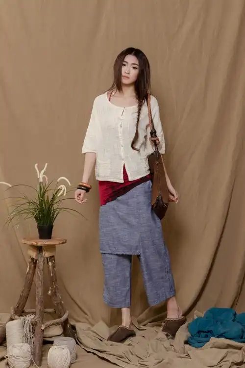 【复古风潮来袭】麻依者原创设计复古田园系棉麻女装2014春款