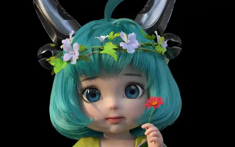 王者荣耀蔡文姬同人3d作品