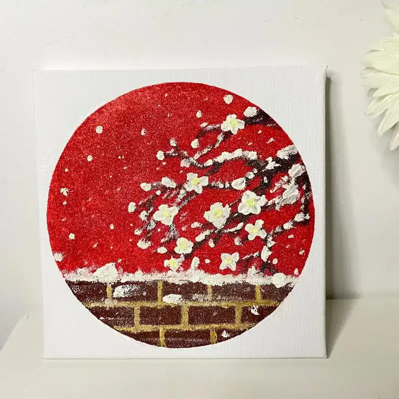 故宫雪景丙烯画教程