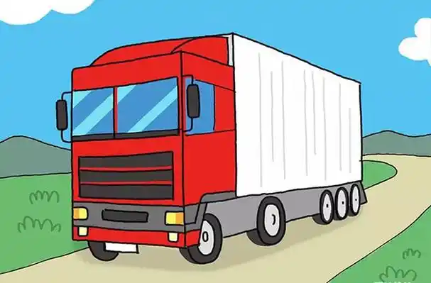 简单七步画出大卡车简笔画步骤图教程