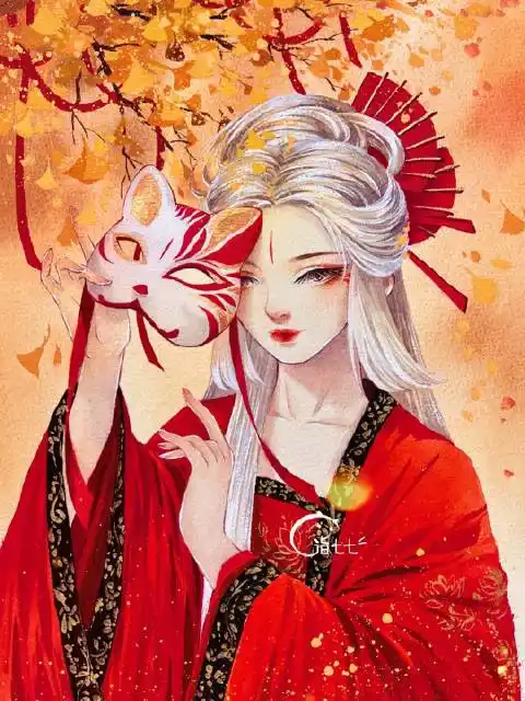 13 pro max红衣白发你想到了谁来自进阶班案例#水彩##手绘##古风#67