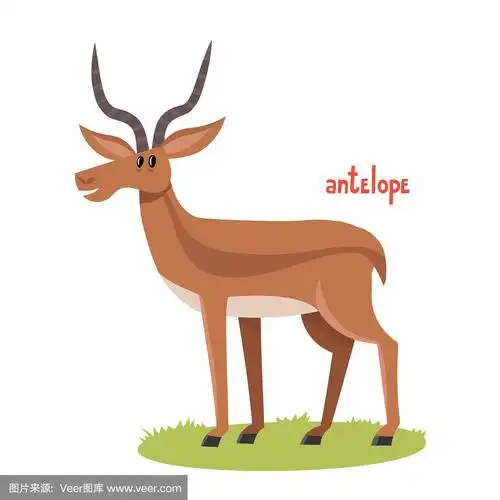 可爱的羚羊卡通风格