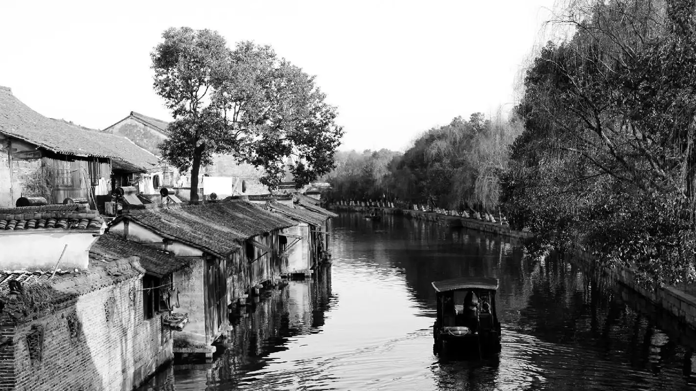 黑白乌镇复古照片壁纸图片
