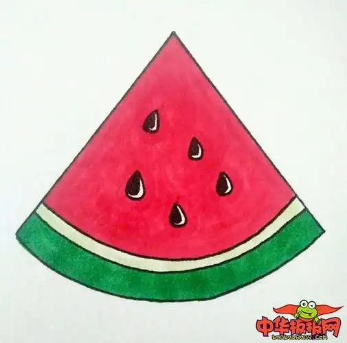 一块西瓜怎么画画西瓜的简笔画步骤