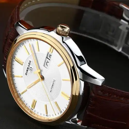 宾卡达binkada宾卡达手表男士全自动机械表玫瑰金防水品质男表运动