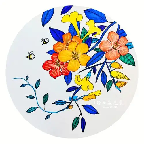 创意儿童画凌霄花