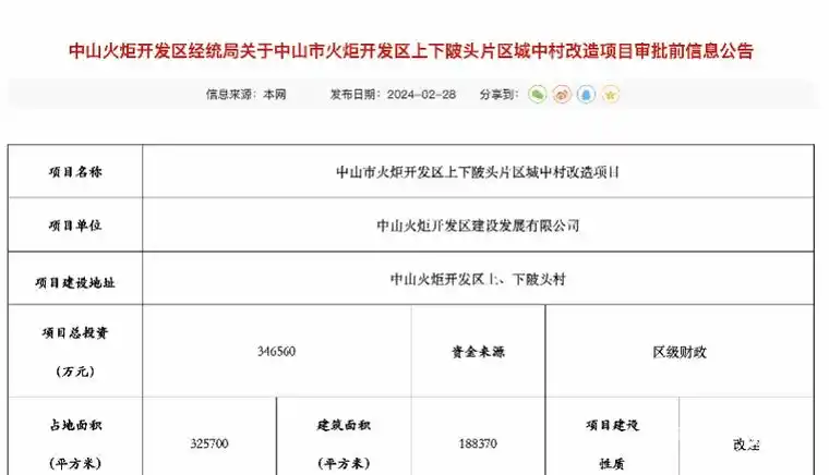 总投资超34亿元!中山火炬区这个片区旧改,今年9月开拆