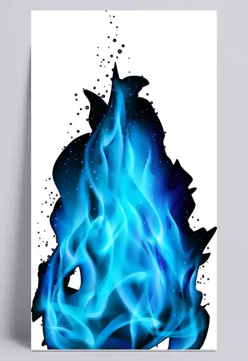 蓝色燃烧火焰蓝色火焰燃烧火苗火花梦幻火苗蓝火熊熊烈火火灾效果元素