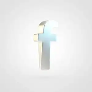 银色字母 f 小写.3d 渲染白色背景下的缠结银色字体照片