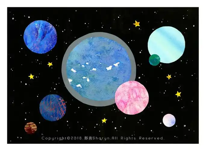 我的小小星球系列拼贴作品