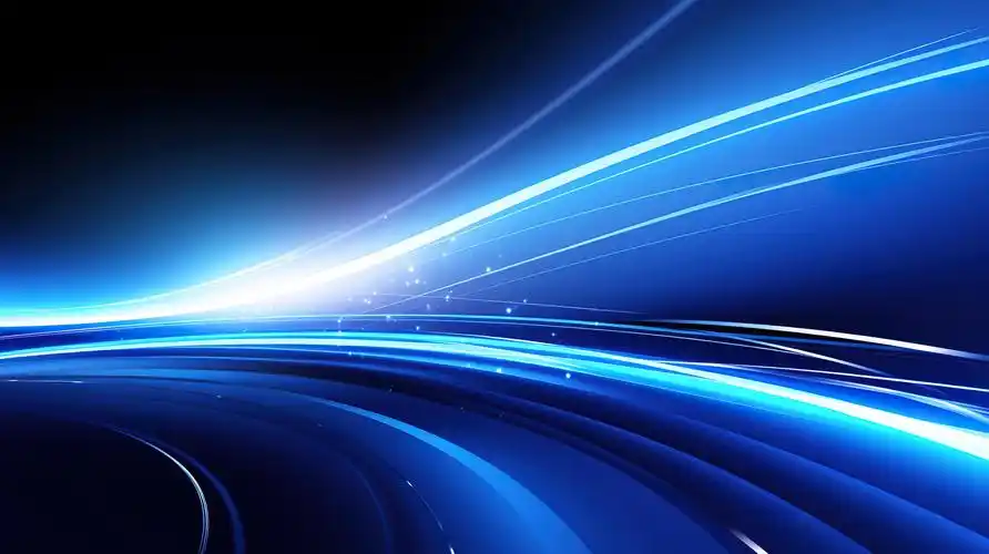 蓝色商务科技发光线条流动背景ai视频