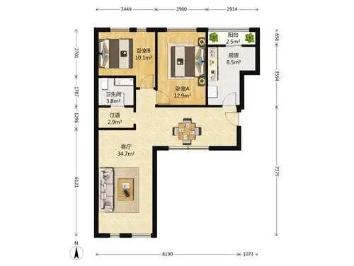 西四环 北京印象 2室2厅 10000元