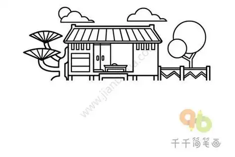 古镇简笔画图片古镇简笔画古镇简笔画 江南水乡古镇简笔画古镇简笔画