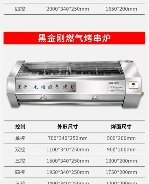 商用燃气烧烤炉黑金刚煤气液化气烤炉摆摊夜市烤生蚝羊肉串烧烤架20米
